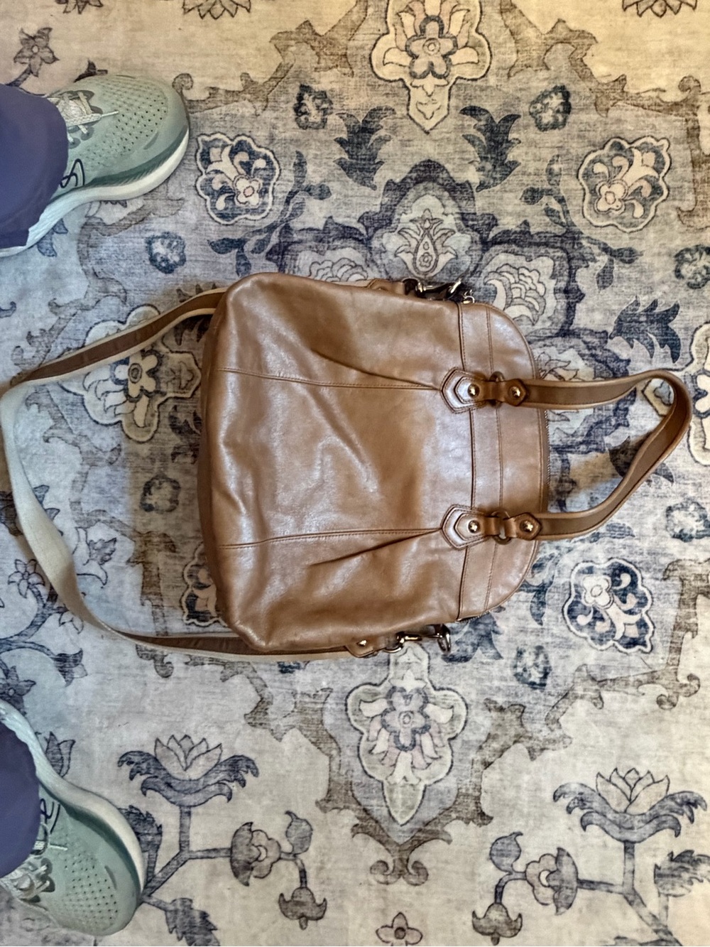 Coach Poppy Brown Leather Tote with Adjustable Crossbody Strap - Picture 2 of 6